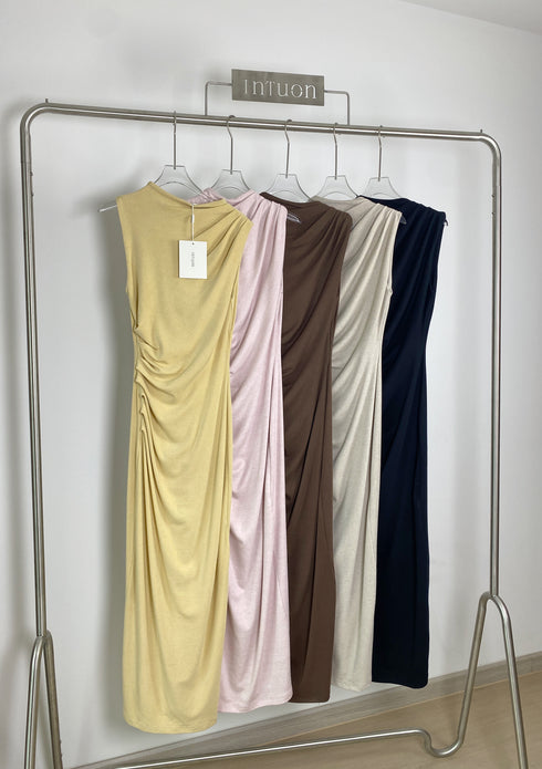 High Neck Sleeves Long Body-con Dress
